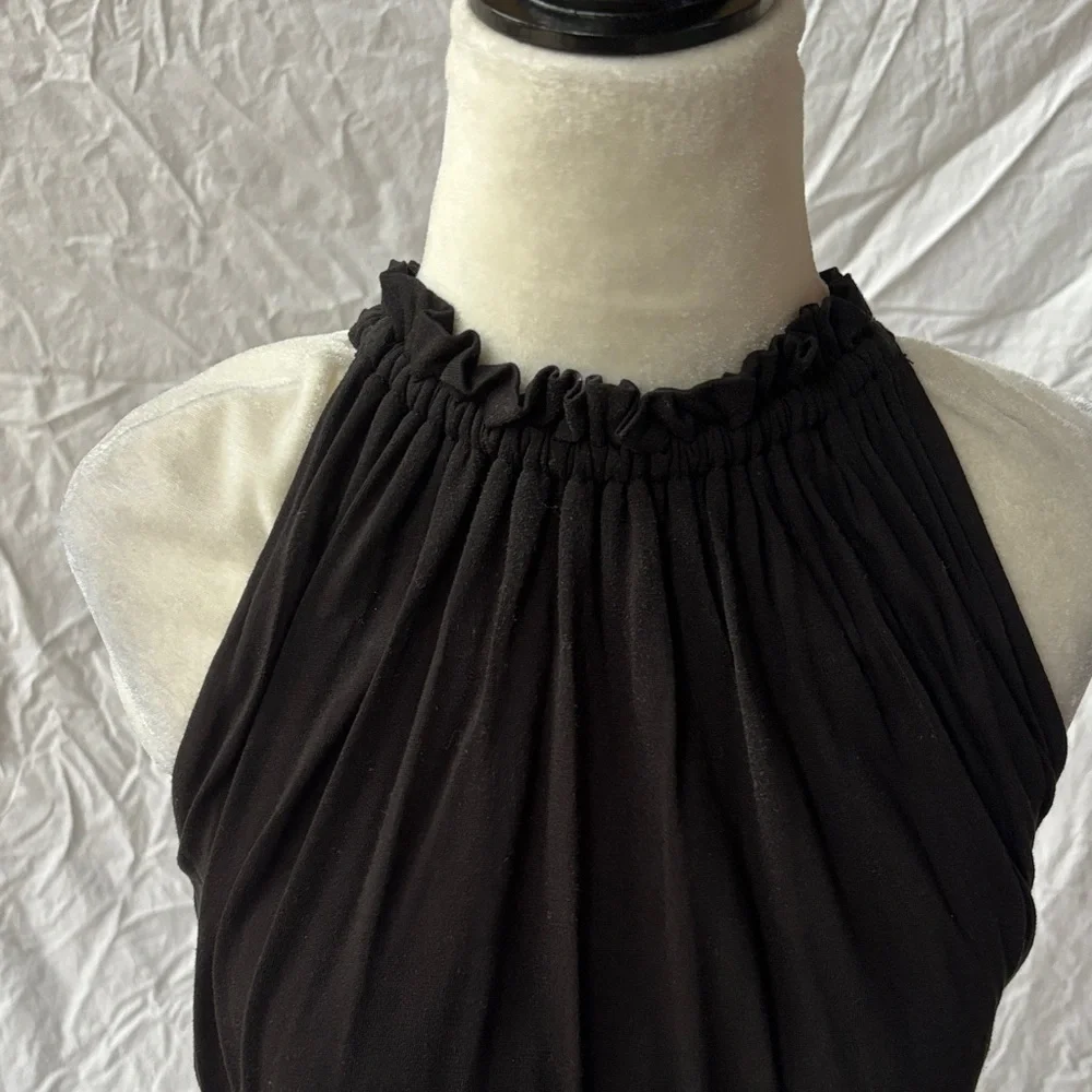 LOFT Black Ruffled Top - Picture 3 of 6